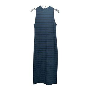 Monrow Striped Tank Dress Black Blue Boho Anthropologie Size XS